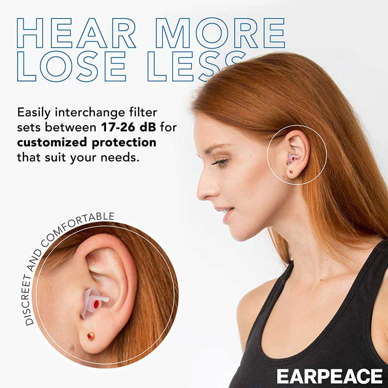 EarPeace EP03 HI-FI Hearing Protection - Black Case - White Plugs - Image 3