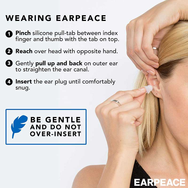 EarPeace EP03 HI-FI Hearing Protection - Black Case - White Plugs - Image 2