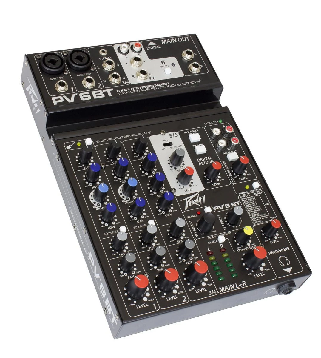 Peavey PV6BT 6-Channel Compact Mixer with Bluetooth - Image 4