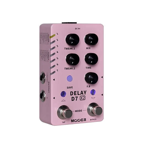 MOOER D7 X2 Delay - Dual Stereo Delay - Image 4