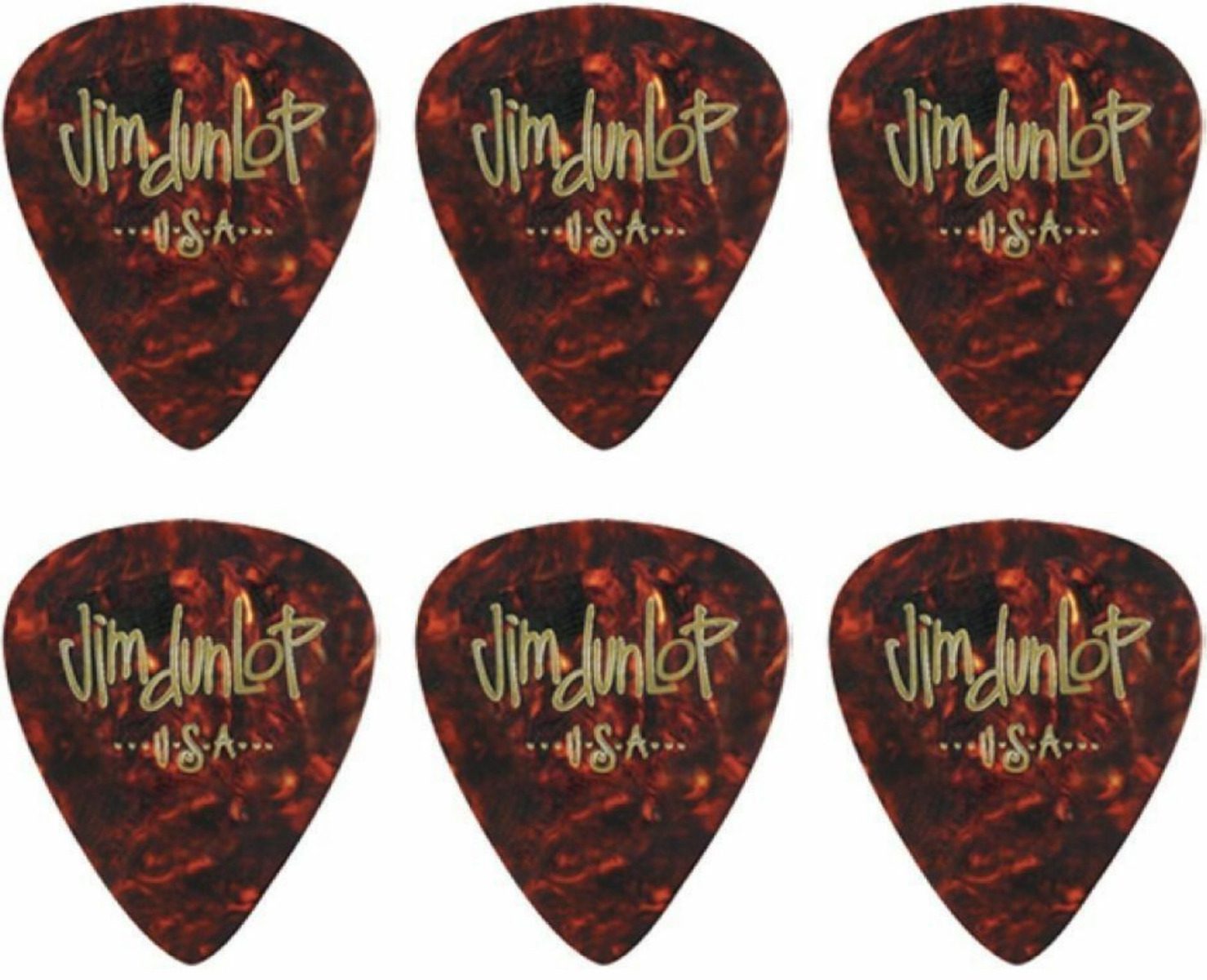 Dunlop Medium Celluloid Shell Pick - Set of 6