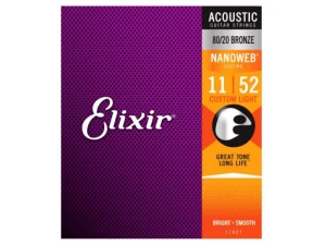 Elixir Custom Light (.11-.52) 80/20 Bronze w/NANOWEB Coating