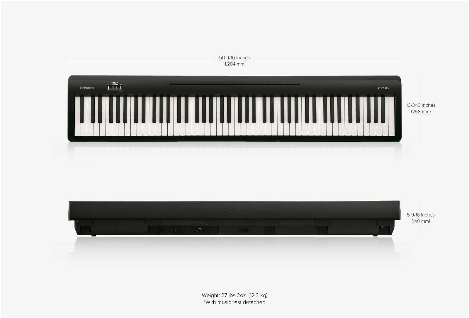 Roland FP-10 w/Double Braced Keyboard Stand - Image 5