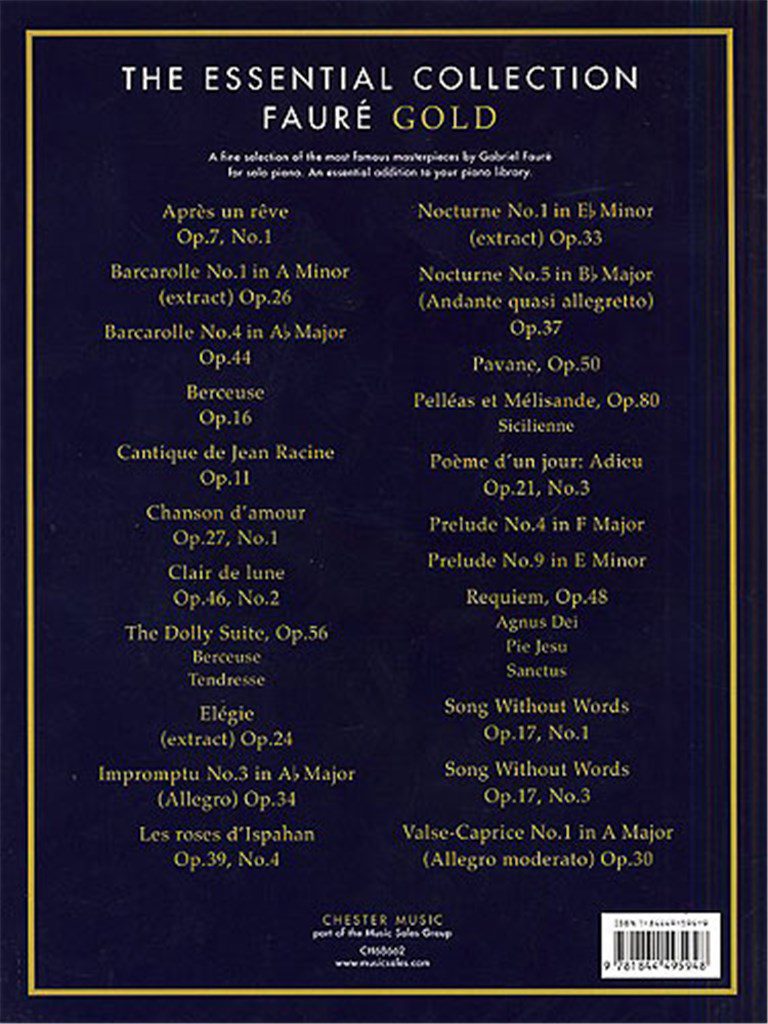 The Essential Collection - Fauré Gold for Solo Piano. - Image 2