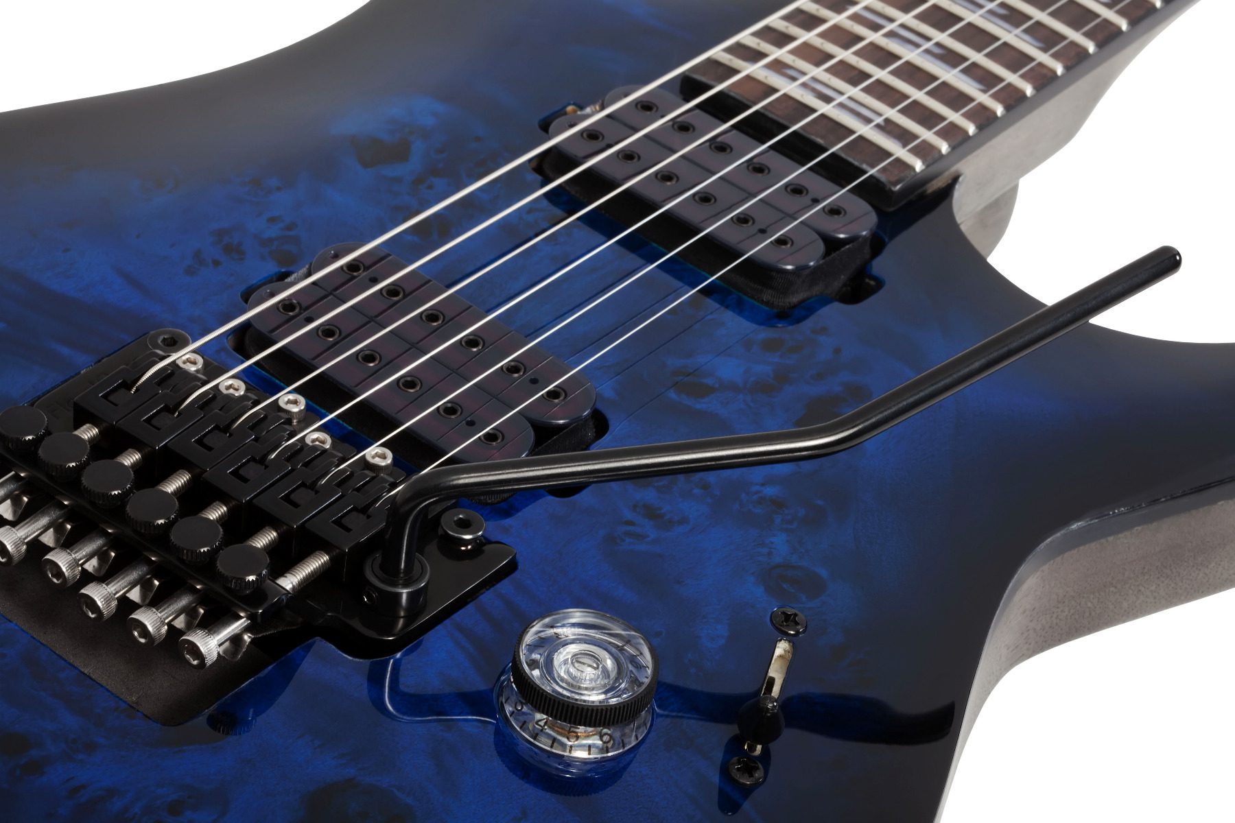 Schecter Omen Elite FR - See-Through Blue Burst - Image 6