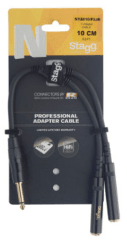 Stagg Pro Y Adaptor Cable Stereo 1/4 Jack Male/2 x Mono 1/4 Jack Female