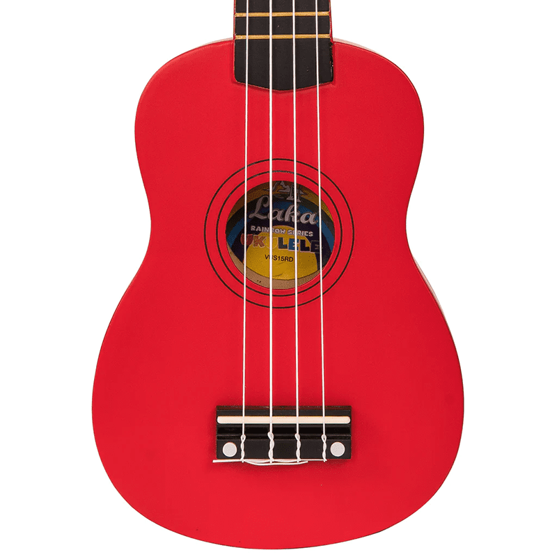 LAKA Rainbow Series Soprano Ukulele & Carry Bag - Red - Image 2