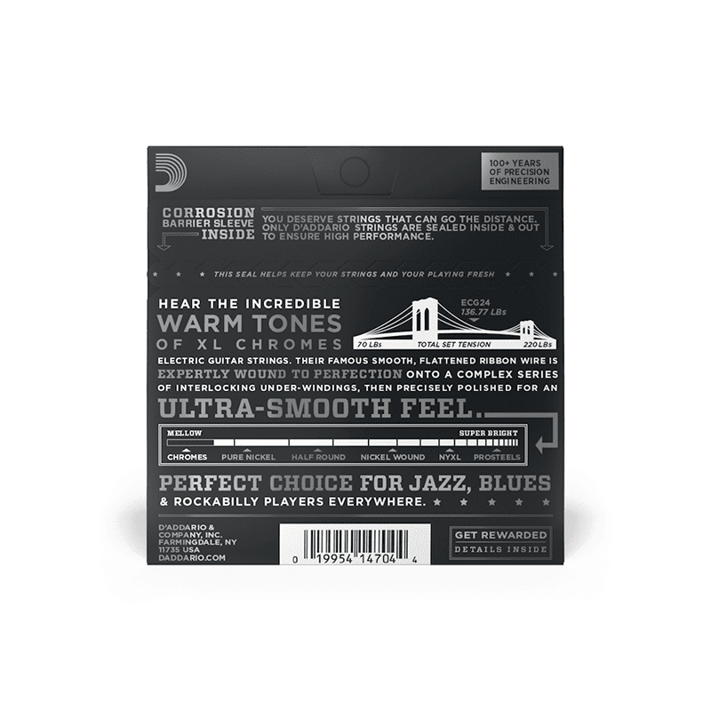 D'addario Chromes ECG24 11-50 Jazz Light Electric Guitar Strings - Image 2