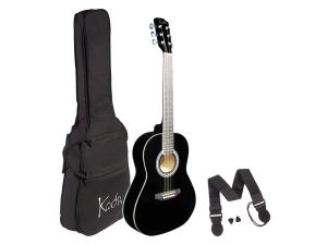 Koda 3/4 Size Acoustic Guitar Pack Steel String - Black