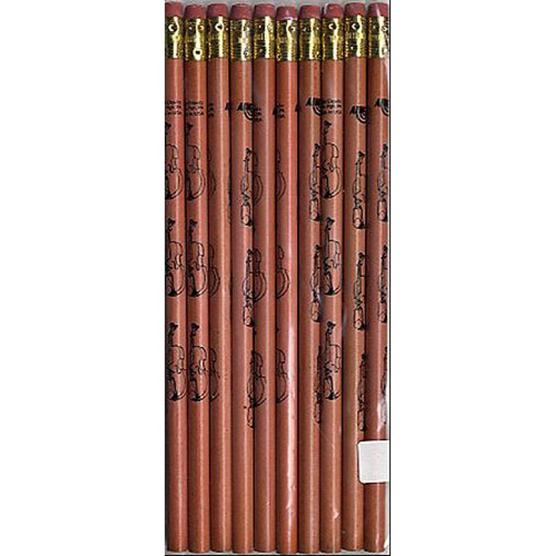 Pencils - Natural Wood - Violin Design - 10 Pack