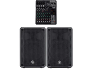 Yamaha DBR10 700w Powered Loudspeaker Pair + MG10X Mixing Console