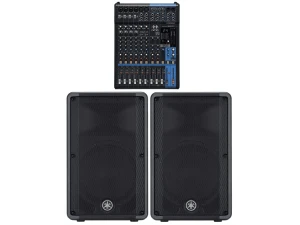 Yamaha DBR12 1000w Powered Loudspeaker Pair + MG12XU Mixing Console