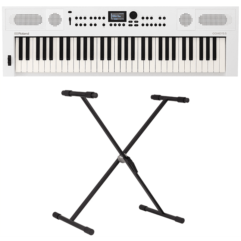 Roland - GO:KEYS 5 - White w/Keyboard Stand