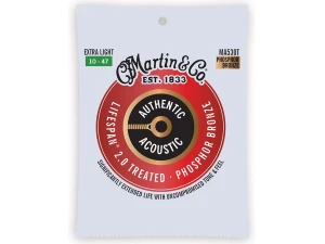 Martin Authentic Acoustic Lifespan 2.0 Phosphor Bronze Guitar Strings - Extra Light - 10-47