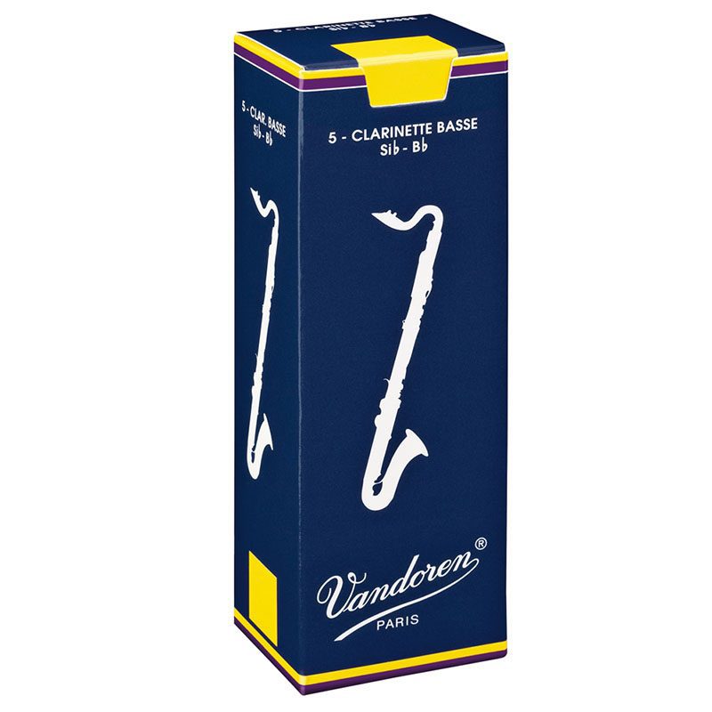 Vandoren Bass Clarinet Reeds - Traditional - Size 2.5 - Pack of 5