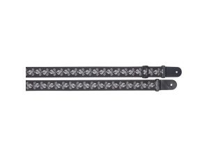 Stagg Woven Nylon Guitar Strap - Skull N' Trident - White