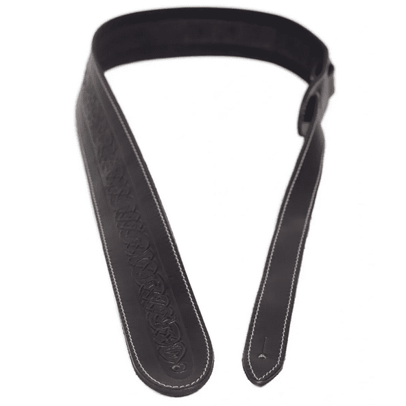 Leathergraft Celtic Embossed Guitar Strap - Black