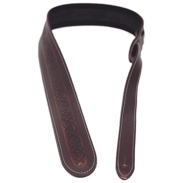 Leathergraft Celtic Embossed Guitar Strap - Brown