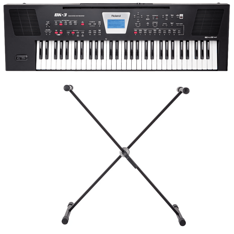 Roland BK-3 Backing Keyboard - Black w/Keyboard Stand