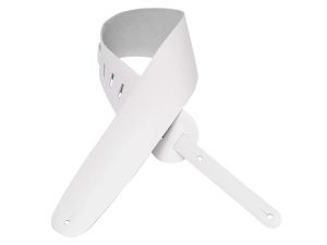 Levy's M4-BK Lead Leather Guitar Strap - White
