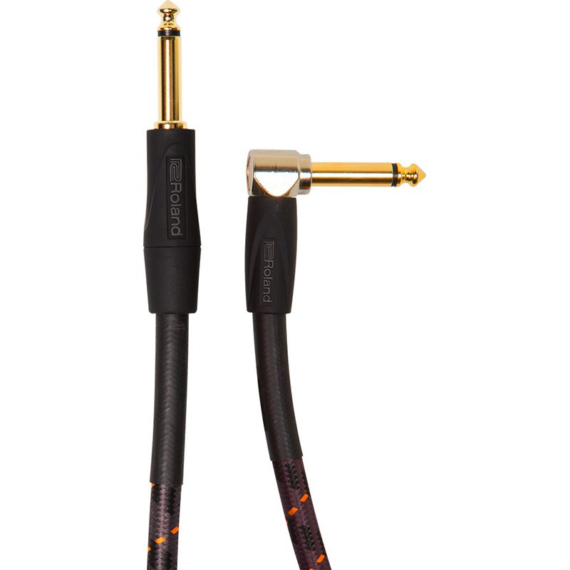 Roland Gold Series - RIC-G10A - 3m/10ft Instrument Cable - Angled - Image 3