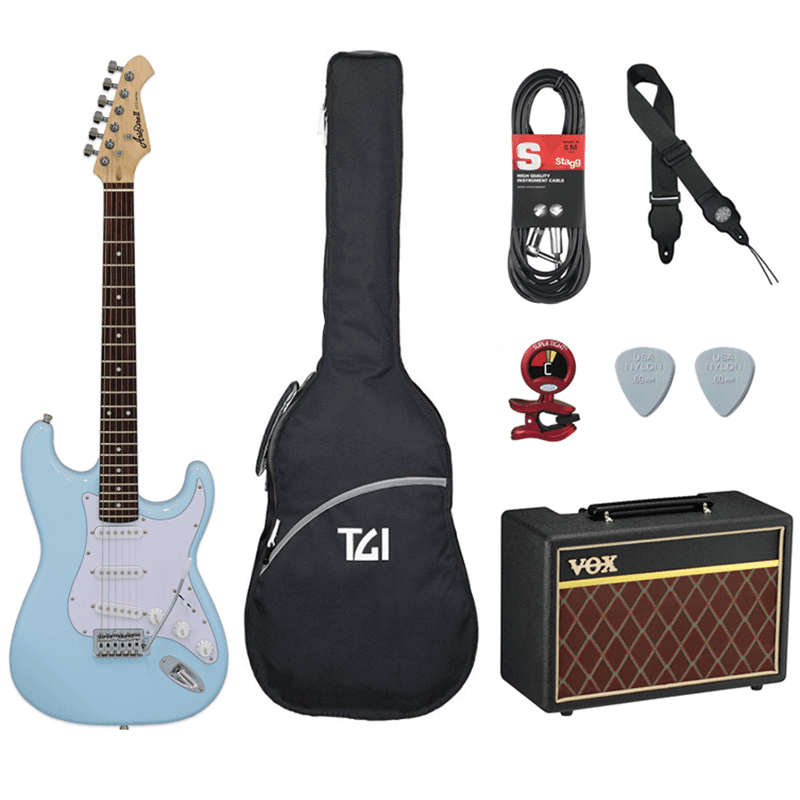 Aria STG/Vox Pathfinder Guitar Pack - Sonic Blue