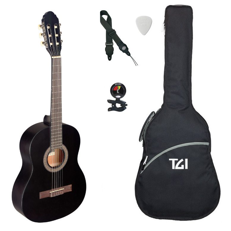 Stagg C430 - 3/4 Size - Student Classical Nylon String Guitar Outfit - Black