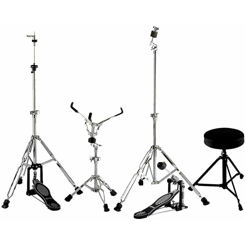 Ludwig Accent Fuse 5-Pc Drum kit w/Cymbals + Hardware - Silver Foil - Image 2