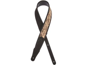Stagg Padded Black Guitar Strap - Tiger Pattern