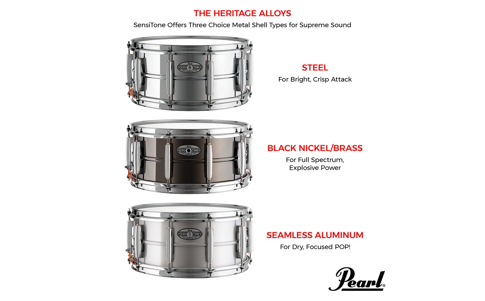 Pearl Sensitone Heritage Steel 14 x 5 - STH1450S - Image 7