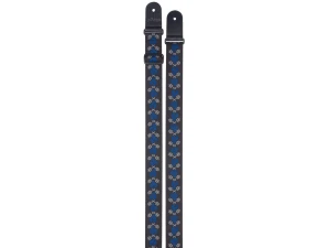 Stagg Woven Nylon Guitar Strap Blue - Skull n' Trident