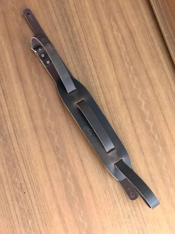 Liam's Adjustable Leather Vintage Style Guitar Strap - Brown - Image 4