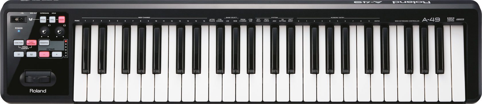 Roland A-49 MIDI Keyboard Controller - Black - Image 2
