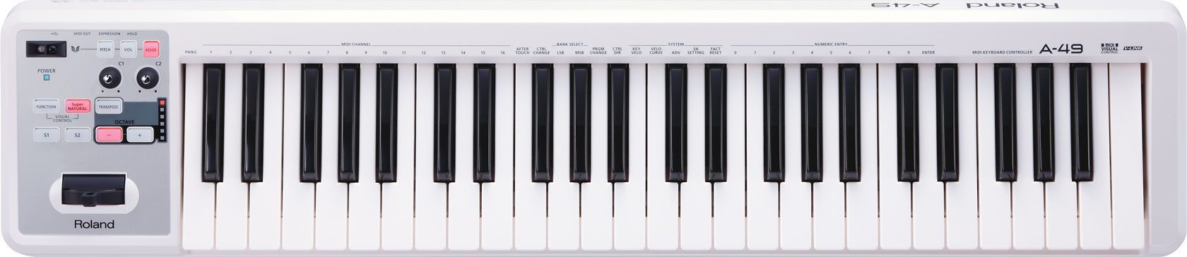 Roland A-49 USB/MIDI Keyboard Controller - White - Image 2