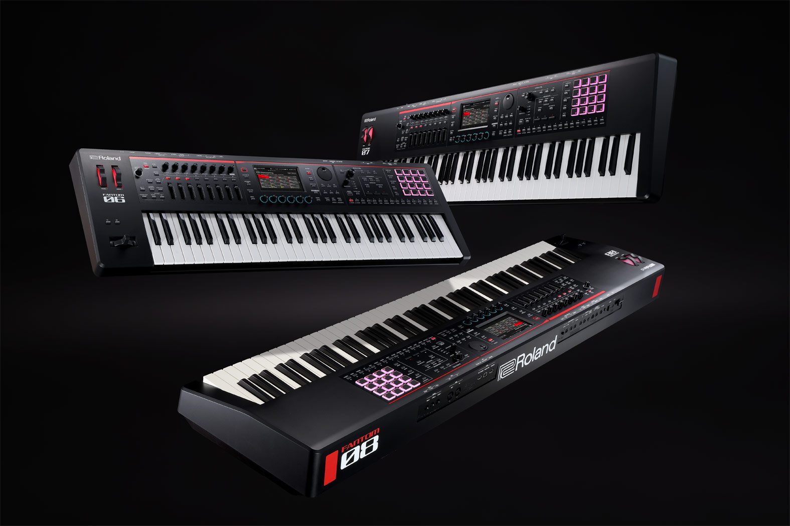 Roland FANTOM-08 w/Double Braced Keyboard Stand - Image 4