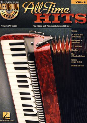 All Time Hits Vol. 2 for Accordian, including play-along CD, arranged by Gary Meisner.