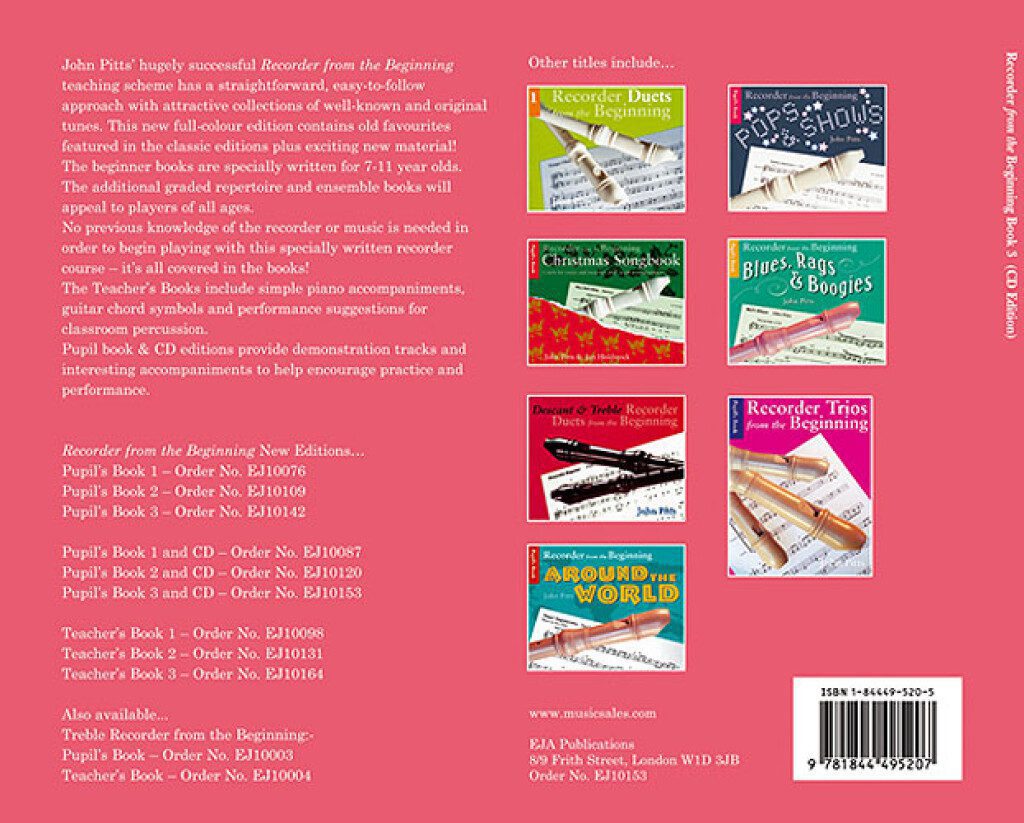 Recorder from the Beginning Book 3 - Book & CD - John Pitts - Image 2