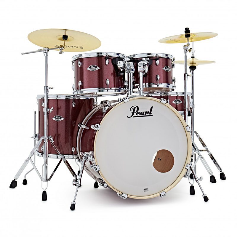 Pearl Export EXX725SBR/C704 Drum Kit w/Sabian SBR Cymbal Set - Black Cherry Glitter