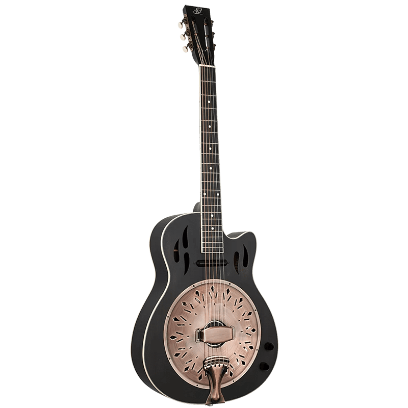 Ortega RRG40CE Resonator Guitar w/Pickup - Distressed Satin Black