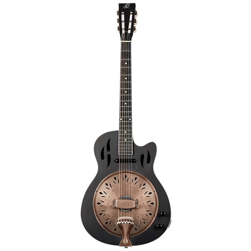 Ortega RRG40CE Resonator Guitar w/Pickup - Distressed Satin Black - Image 3