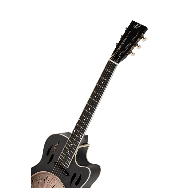 Ortega RRG40CE Resonator Guitar w/Pickup - Distressed Satin Black - Image 6