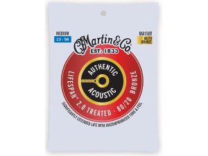 Martin Authentic Acoustic Lifespan 2.0 80/20 Bronze Guitar Strings - Medium 13-56