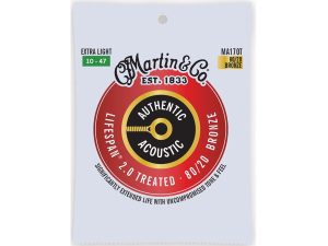 Martin Authentic Acoustic Lifespan 2.0 80/20 Bronze Guitar Strings - Extra Light 10-47