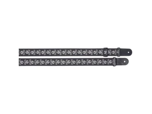 Stagg Woven Nylon Guitar Strap - Skull N' Trident - White