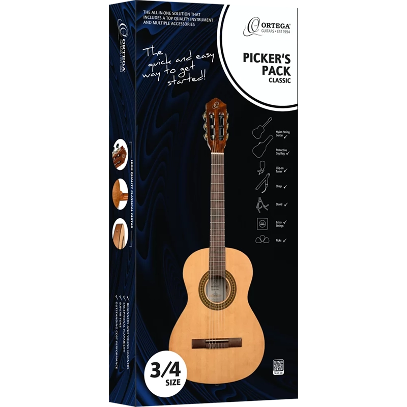 Ortega RPPC34 3/4 Size Classical Guitar Pack - Image 11