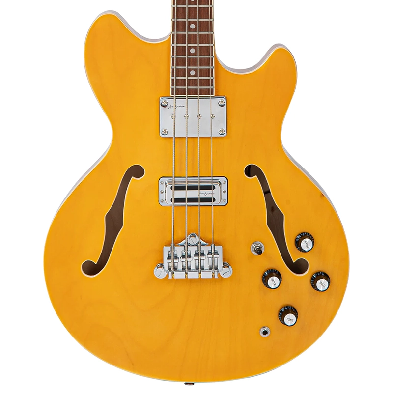Vintage REVO Series VRS450N - Supreme - Semi Acoustic Bass Guitar - Natural - Image 4
