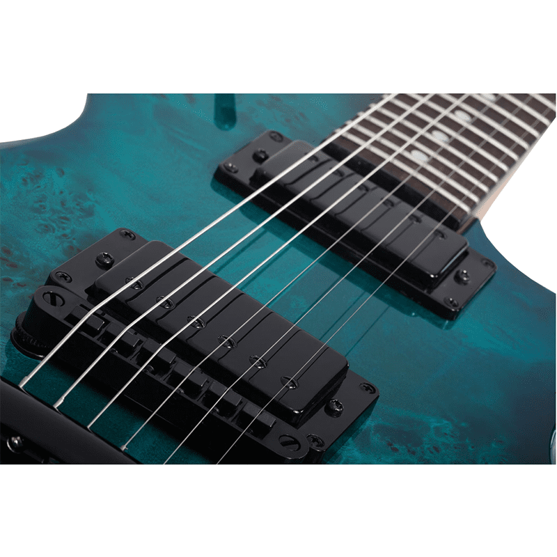 Schecter Solo-II Standard - Ocean Blue Burst Burl - Image 8