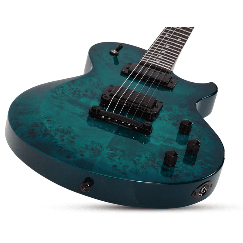 Schecter Solo-II Standard - Ocean Blue Burst Burl - Image 9