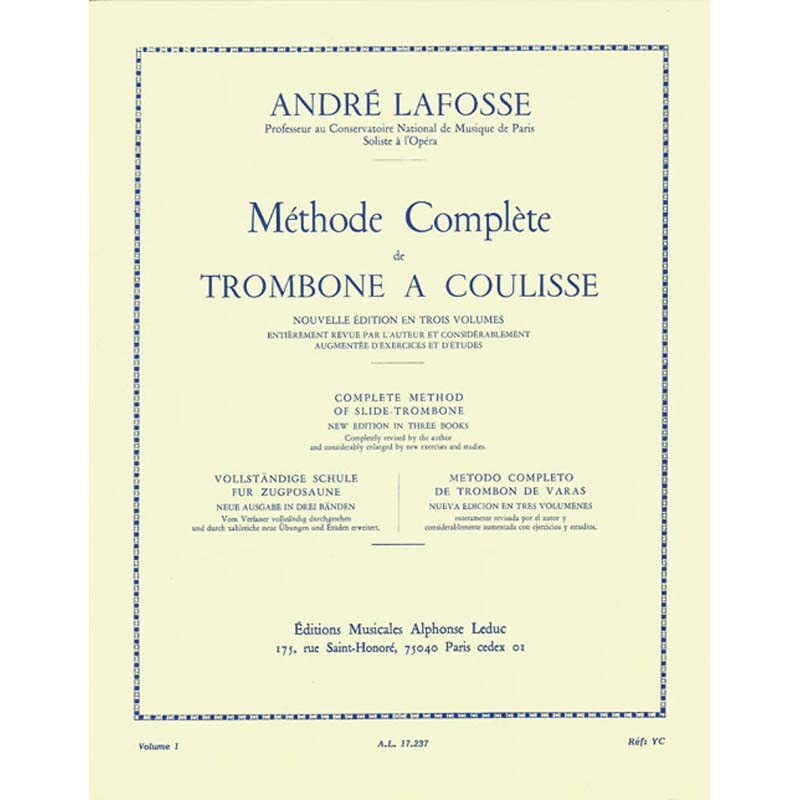 André Lafosse - Méthode de Trombone - Volume 1