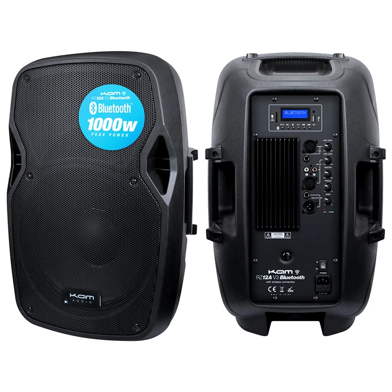 KAM RZ12ABT - 12" 1000w Portable Speaker w/Bluetooth + Speaker Stand - Image 2